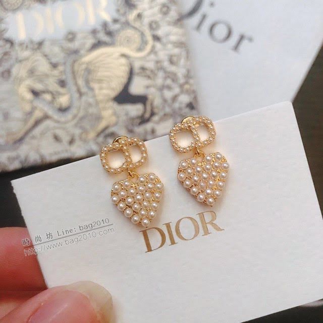 Dior飾品 迪奧經典熱銷款純銀針CD愛心耳釘耳環  zgd1433